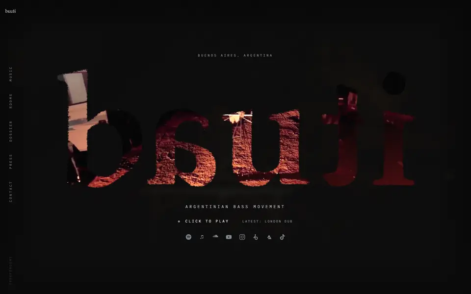 bauti artist website design by Artist Influence