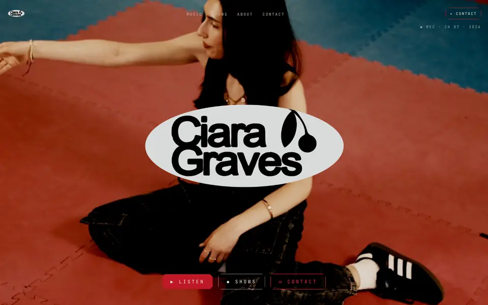 Ciara Graves DJ website and EPK design by Artist Influence