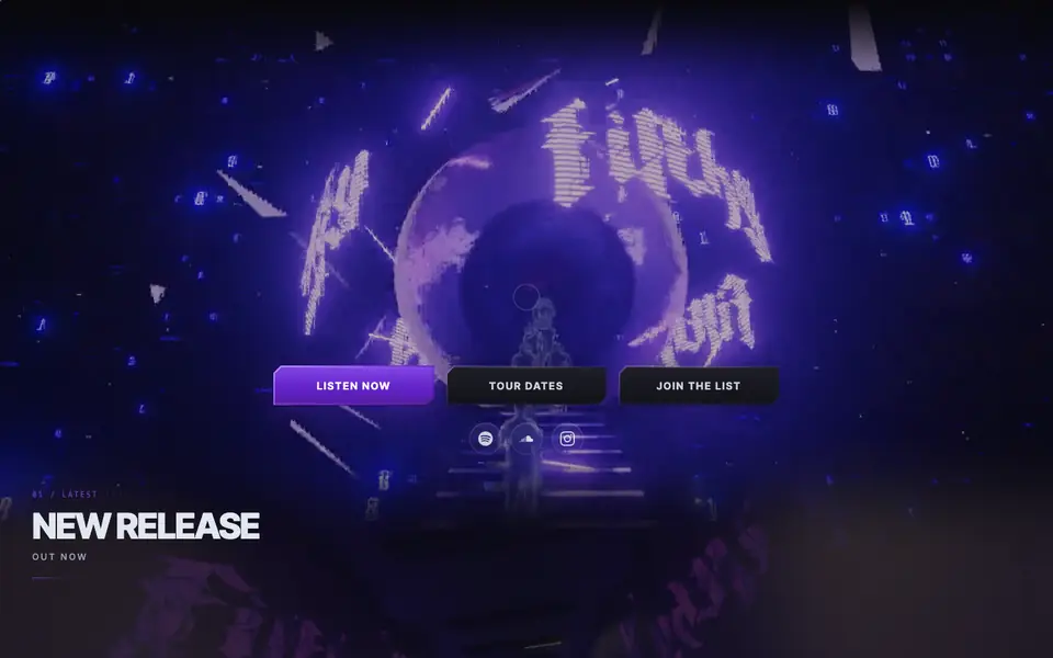 FILTHY artist website design by Artist Influence