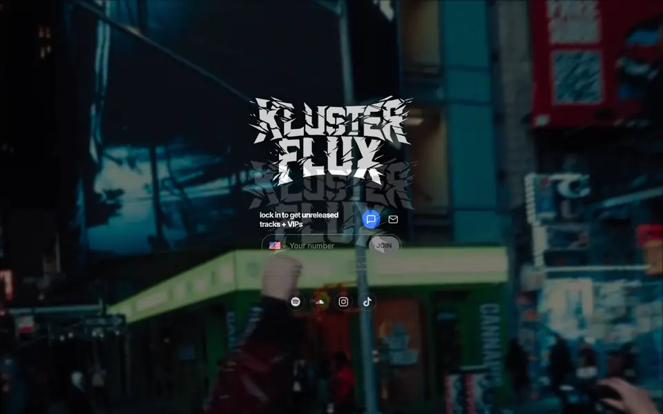 Kluster Flux artist website design by Artist Influence