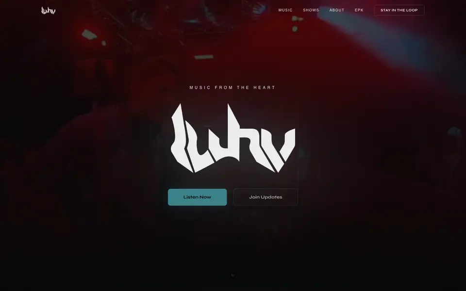Luhv DJ website and EPK design by Artist Influence