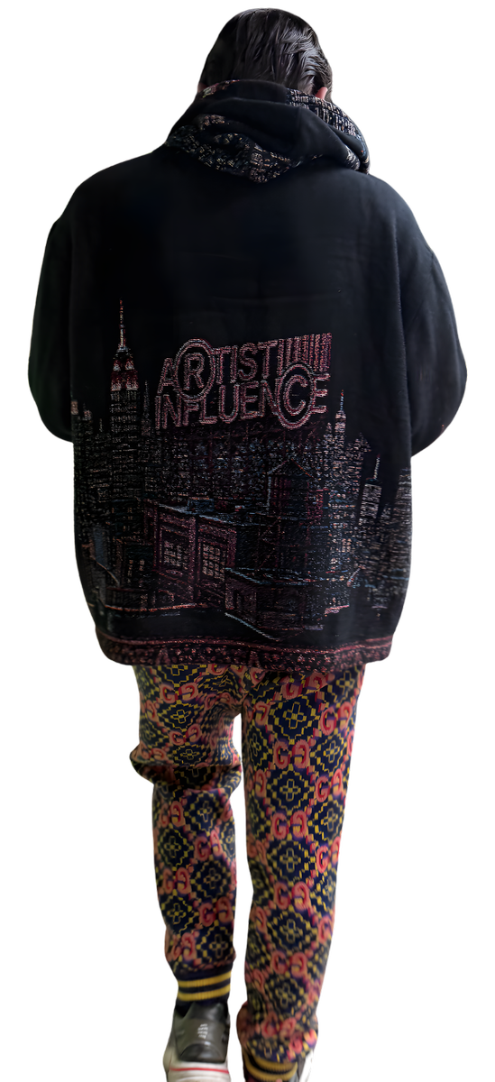 The Influence Hoodie worn, back view